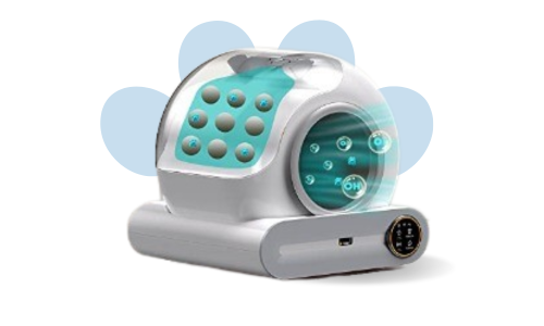 Keblam Inc Showcase Image displaying how the odor removal system works in the automatic cat litter box